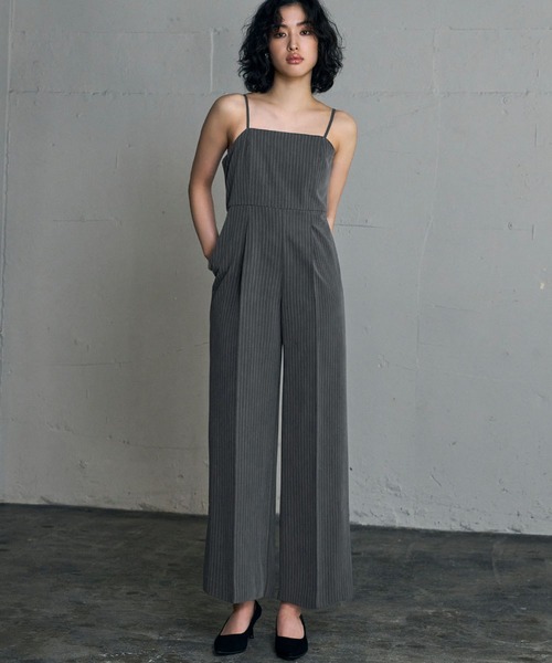 パンツドレス 結婚式 ドレス ピンストライプオールインワンパンツドレス パーティーパンツドレス  パンツスタイル パンツ オールインワン 二次会 披露宴 パーティー ノースリーブ 袖なし 20代 30代 40代 細ストライプ 入園式 卒園式 入学式 卒業式 ピンストライプ オールインワン 結婚式 パンツドレス パーティードレス