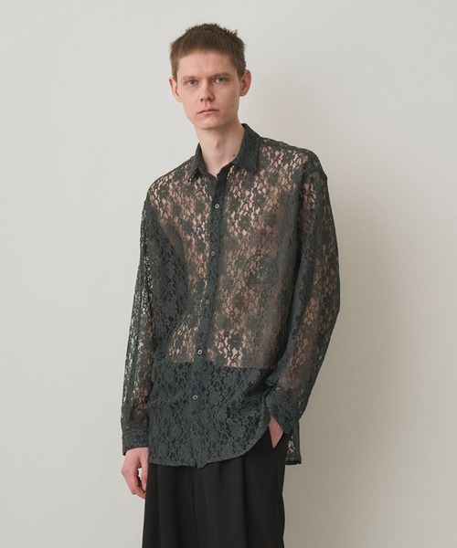 Juha(ユハ)の「CORD LACE L/S SHIRT(シャツ/ブラウス・メンズ・ブラック/グリーン・3/4)」の2枚目の写真