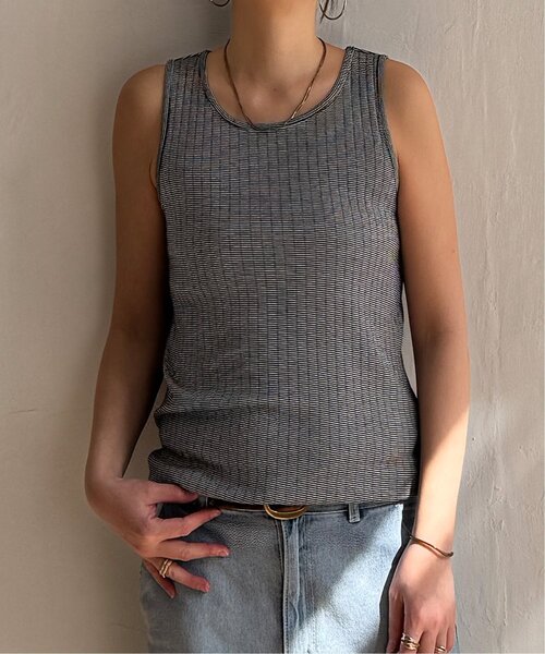 LBC（エルビーシー）の「【着やせ効果抜群】コットンUSA針抜きタンクトップ 25（タンクトップ・レディース・イエロー/ダークカーキ/ホワイト/ブラウン/ピンク/ブラック/チャコールグレー/その他30・M/L）」の8枚目の写真