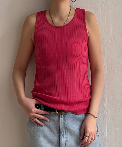 LBC（エルビーシー）の「【着やせ効果抜群】コットンUSA針抜きタンクトップ 25（タンクトップ・レディース・イエロー/ダークカーキ/ホワイト/ブラウン/ピンク/ブラック/チャコールグレー/その他30・M/L）」の7枚目の写真