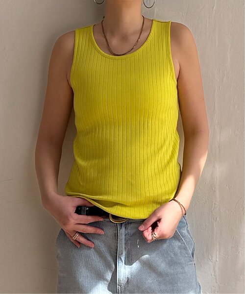 LBC（エルビーシー）の「【着やせ効果抜群】コットンUSA針抜きタンクトップ 25（タンクトップ・レディース・イエロー/ダークカーキ/ホワイト/ブラウン/ピンク/ブラック/チャコールグレー/その他30・M/L）」の6枚目の写真