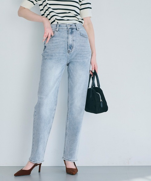 coca（coca）（コカ）の「しゃがめるテーパードデニム（デニムパンツ・レディース・ライトブルー/ブルー・S/L/M）」の9枚目の写真