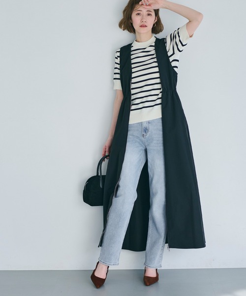 coca（coca）（コカ）の「しゃがめるテーパードデニム（デニムパンツ・レディース・ライトブルー/ブルー・S/L/M）」の10枚目の写真