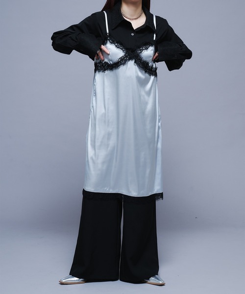 Ellno de Mavie(エルノデメヴィ)の「レースサテンキャミワンピース(ワンピース・レディース・グレー系その他/ブラック・FREE)」の11枚目の写真