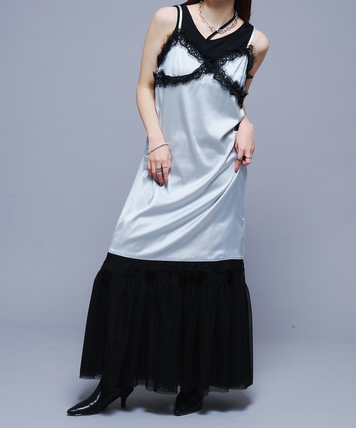 Ellno de Mavie(エルノデメヴィ)の「レースサテンキャミワンピース(ワンピース・レディース・グレー系その他/ブラック・FREE)」の22枚目の写真