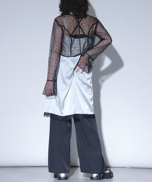 Ellno de Mavie(エルノデメヴィ)の「レースサテンキャミワンピース(ワンピース・レディース・グレー系その他/ブラック・FREE)」の19枚目の写真