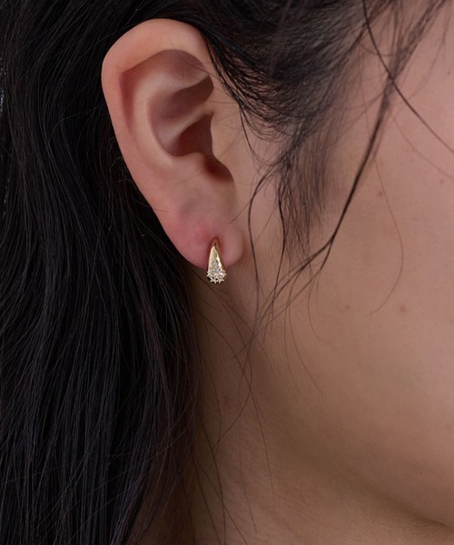 CALIN STANDARD(カリンスタンダード)の「◆金属アレルギー対応◆◆made in japan◆【痛くない】【落ちにくい】【ストレスフリーな着け心地】ビジュードロップ ミニループフィットイヤリング(イヤリング・レディース・ゴールド/ピンクゴールド/シルバー・FREE)」の1枚目の写真