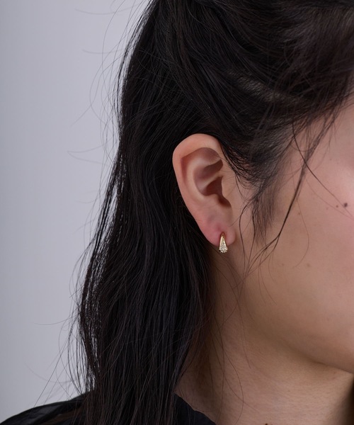 CALIN STANDARD(カリンスタンダード)の「◆金属アレルギー対応◆◆made in japan◆【痛くない】【落ちにくい】【ストレスフリーな着け心地】ビジュードロップ ミニループフィットイヤリング(イヤリング・レディース・ゴールド/ピンクゴールド/シルバー・FREE)」の9枚目の写真