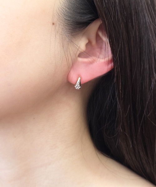 CALIN STANDARD(カリンスタンダード)の「◆金属アレルギー対応◆◆made in japan◆【痛くない】【落ちにくい】【ストレスフリーな着け心地】ビジュードロップ ミニループフィットイヤリング(イヤリング・レディース・ゴールド/ピンクゴールド/シルバー・FREE)」の11枚目の写真