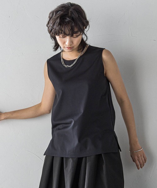 MAYSON GREY（メイソングレイ）の「MUTEKIタンクトップ≪洗濯機で洗える≫（Tシャツ/カットソー・レディース・ホワイト/ネイビー/ブラック・M）」の3枚目の写真