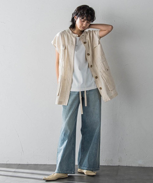 MAYSON GREY（メイソングレイ）の「MUTEKIタンクトップ≪洗濯機で洗える≫（Tシャツ/カットソー・レディース・ホワイト/ネイビー/ブラック・M）」の22枚目の写真