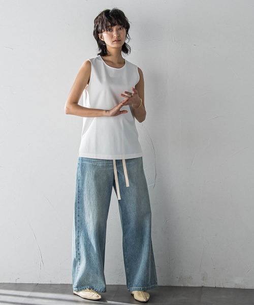 MAYSON GREY（メイソングレイ）の「MUTEKIタンクトップ≪洗濯機で洗える≫（Tシャツ/カットソー・レディース・ホワイト/ネイビー/ブラック・M）」の19枚目の写真