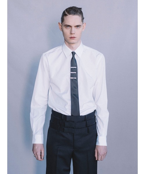 JOHN LAWRENCE SULLIVAN(ジョンローレンスサリバン)の「WOOL GABARDINE TRIPLE STACKED TROUSERS(スラックス・メンズ・グレー/ブラック・48/46)」の4枚目の写真