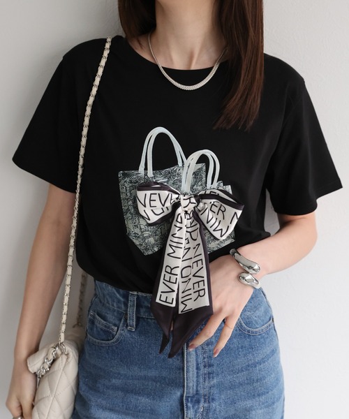 sakishimatokyo(サキシマトーキョー)の「ドッキングリボントップス/Tシャツ/半袖/バレエコア/カットソー(Tシャツ/カットソー・レディース・グレー/ホワイト/ブラック・FREE)」の7枚目の写真