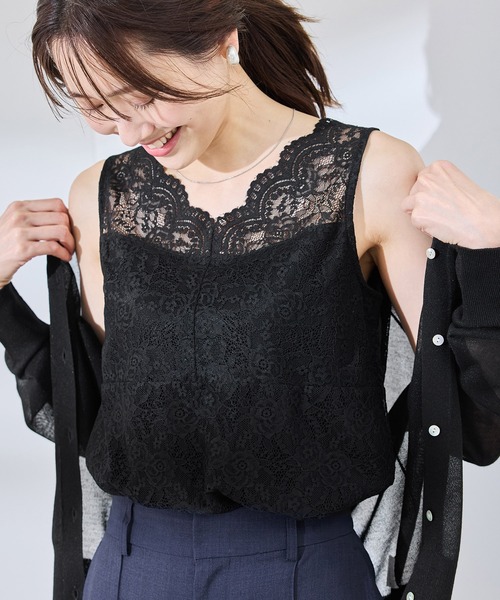 ROPE' PICNIC（ロペピクニック）の「【前後2WAY】総レースインナー（タンクトップ・レディース・ホワイト/ブラック・38/40）」の17枚目の写真