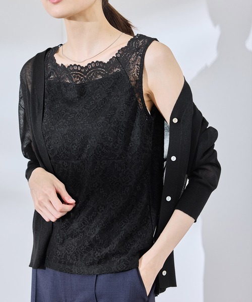 ROPE' PICNIC（ロペピクニック）の「【前後2WAY】総レースインナー（タンクトップ・レディース・ホワイト/ブラック・38/40）」の18枚目の写真