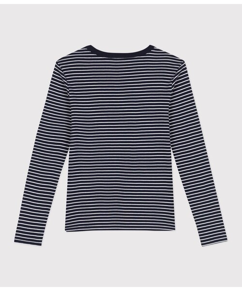 PETIT BATEAU（プチバトー）の「ミニマリニエール長袖Ｔシャツ（Tシャツ/カットソー・レディース・ブルー系その他・XX-SMALL/X-SMALL/SMALL/MEDIUM/LARGE）」の2枚目の写真