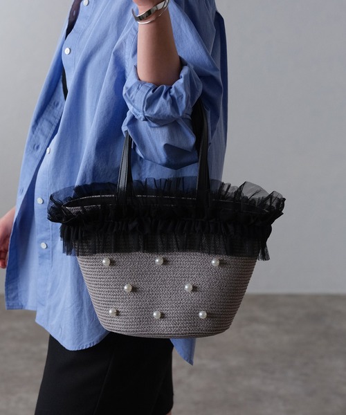 【レア非売品】Kitson gypsyhood フェザーバッグ 籠バッグ フェザーかごバッグ 水色（レア非売品Kitson gypsyhood フェザー