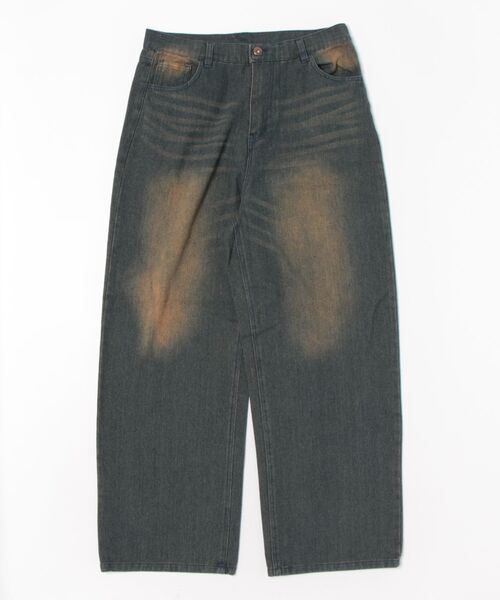 Salong hameu（サロン ハミュー）の「12ozオーバーダイデニムワイドパンツ メンズ レディース ユニセックス（デニムパンツ・メンズ・ブルー/ネイビー系/チャコール/ブラック系/ネイビー系2/ブルー系その他・M/L/LL）」の18枚目の写真