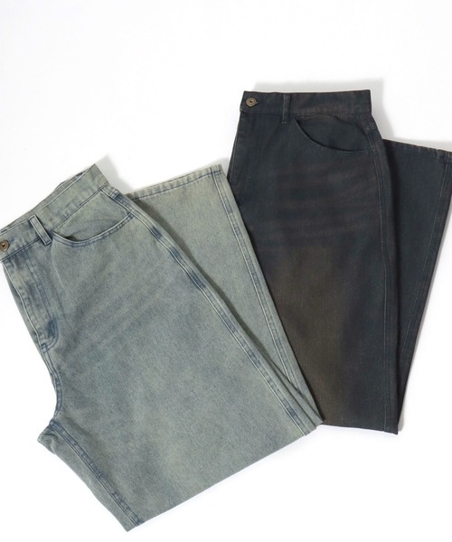 Salong hameu（サロン ハミュー）の「12ozオーバーダイデニムワイドパンツ メンズ レディース ユニセックス（デニムパンツ・メンズ・ブルー/ネイビー系/チャコール/ブラック系/ネイビー系2/ブルー系その他・M/L/LL）」の13枚目の写真