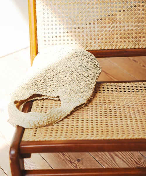 RODE SKO（ロデスコ）の「コマ編みペーパートートバッグ（トートバッグ・レディース・ライトブルー/ベージュ/キャメル・ONE）」の2枚目の写真