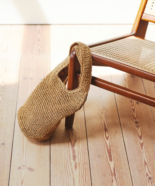 RODE SKO（ロデスコ）の「コマ編みペーパートートバッグ（トートバッグ・レディース・ライトブルー/ベージュ/キャメル・ONE）」の17枚目の写真