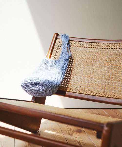 RODE SKO（ロデスコ）の「コマ編みペーパートートバッグ（トートバッグ・レディース・ライトブルー/ベージュ/キャメル・ONE）」の10枚目の写真