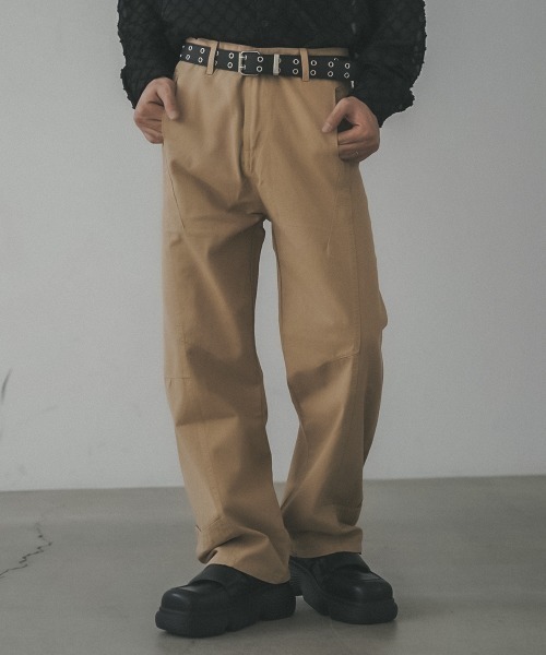 Shoowtime(ショウタイム)の「Curved silhouette wide chino pants / カーブシルエットワイドチノパンツ(チノパンツ・メンズ・ワインレッド/ベージュ・SMALL/MEDIUM/LARGE/X-LARGE)」の1枚目の写真