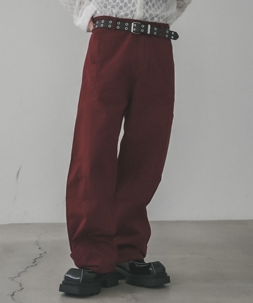 Shoowtime(ショウタイム)の「Curved silhouette wide chino pants / カーブシルエットワイドチノパンツ(チノパンツ・メンズ・ワインレッド/ベージュ・SMALL/MEDIUM/LARGE/X-LARGE)」の9枚目の写真