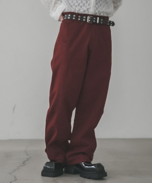 Shoowtime(ショウタイム)の「Curved silhouette wide chino pants / カーブシルエットワイドチノパンツ(チノパンツ・メンズ・ワインレッド/ベージュ・SMALL/MEDIUM/LARGE/X-LARGE)」の10枚目の写真