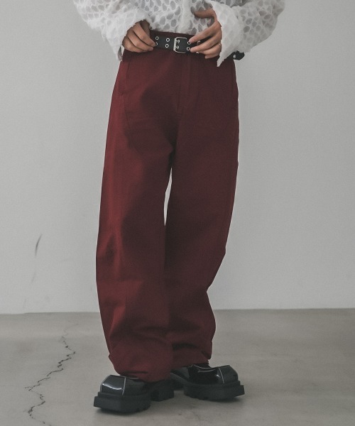 Shoowtime(ショウタイム)の「Curved silhouette wide chino pants / カーブシルエットワイドチノパンツ(チノパンツ・メンズ・ワインレッド/ベージュ・SMALL/MEDIUM/LARGE/X-LARGE)」の11枚目の写真