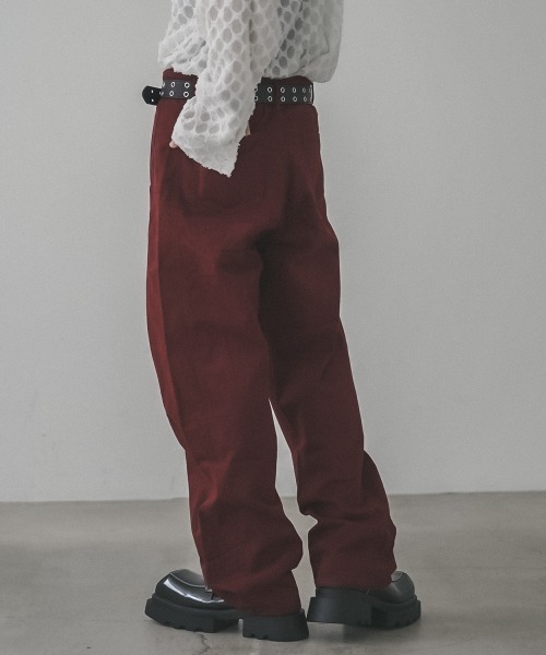 Shoowtime(ショウタイム)の「Curved silhouette wide chino pants / カーブシルエットワイドチノパンツ(チノパンツ・メンズ・ワインレッド/ベージュ・SMALL/MEDIUM/LARGE/X-LARGE)」の5枚目の写真