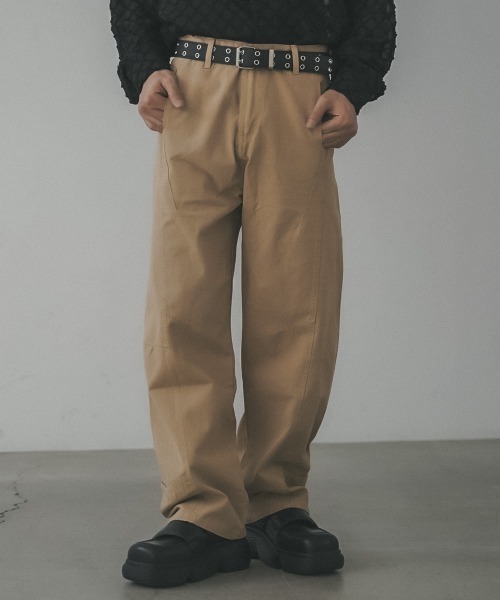 Shoowtime(ショウタイム)の「Curved silhouette wide chino pants / カーブシルエットワイドチノパンツ(チノパンツ・メンズ・ワインレッド/ベージュ・SMALL/MEDIUM/LARGE/X-LARGE)」の13枚目の写真