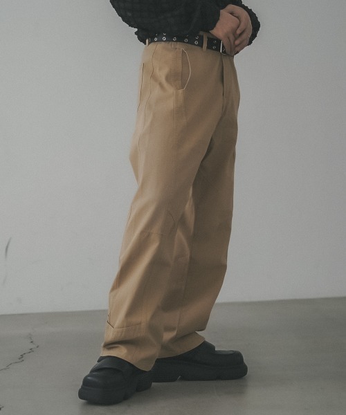 セール】Curved silhouette wide chino pants / カーブ