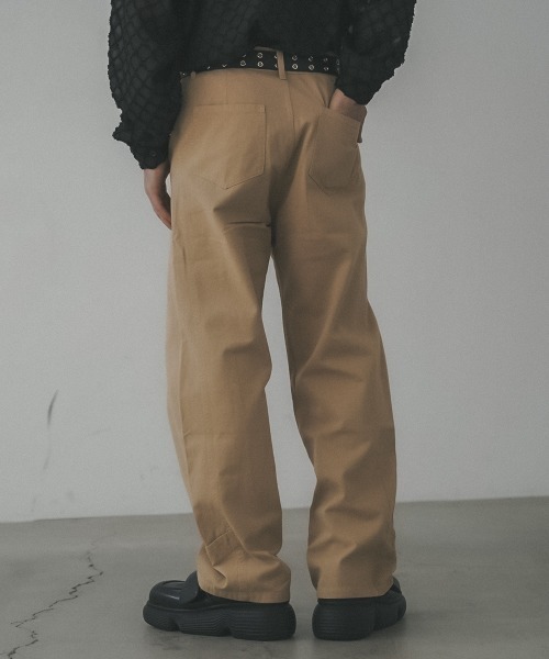 Shoowtime(ショウタイム)の「Curved silhouette wide chino pants / カーブシルエットワイドチノパンツ(チノパンツ・メンズ・ワインレッド/ベージュ・SMALL/MEDIUM/LARGE/X-LARGE)」の7枚目の写真