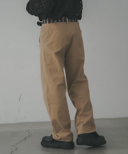 Shoowtime(ショウタイム)の「Curved silhouette wide chino pants / カーブシルエットワイドチノパンツ(チノパンツ・メンズ・ワインレッド/ベージュ・SMALL/MEDIUM/LARGE/X-LARGE)」の8枚目の写真