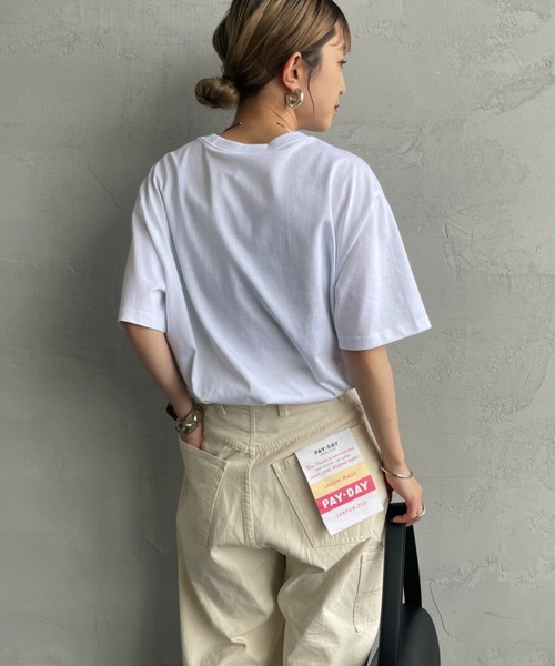 Calvin Klein（カルバン・クライン）の「[Calvin Klein/カルバンクライン] モノグラムロゴ プリントTシャツ（Tシャツ/カットソー・レディース・ホワイト/ブラック・XS/S/M/L）」の6枚目の写真