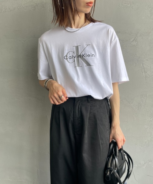 定番アイテム■ ■カルバンクライン ロゴTシャツ Amazon | [カルバン・クライン] モノグラム ロゴ Tシャツ