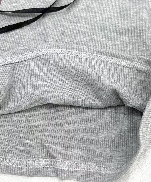 VIBGYOR（ヴィブジョー）の「リボンレース デザインコンパクトトップス(CZ)（Tシャツ/カットソー・レディース・グレー/アイボリー・MEDIUM/LARGE）」の15枚目の写真