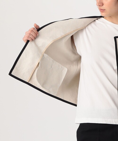UNION LAUNCH ベージュ リネンジャケット 別注】UNION LAUNCH NO COLLAR ジャケット｜トゥモローランド