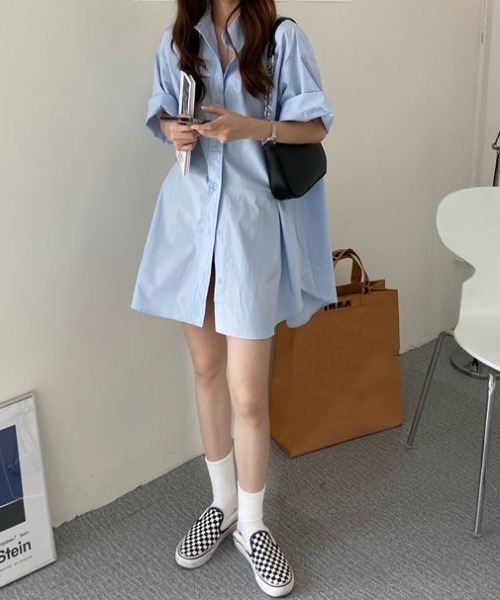 Teem Store(チームストア)の「ルーズシルエット オーバーサイズシャツ(シャツ/ブラウス・レディース・ブルー/パープル・M/L)」の6枚目の写真