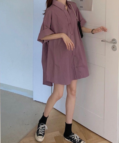 Teem Store(チームストア)の「ルーズシルエット オーバーサイズシャツ(シャツ/ブラウス・レディース・ブルー/パープル・M/L)」の12枚目の写真