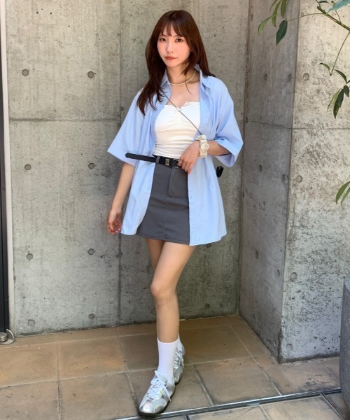 Teem Store(チームストア)の「ルーズシルエット オーバーサイズシャツ(シャツ/ブラウス・レディース・ブルー/パープル・M/L)」の16枚目の写真