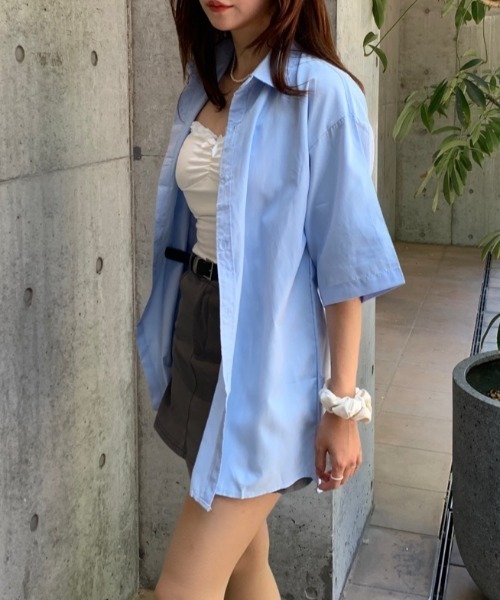 Teem Store(チームストア)の「ルーズシルエット オーバーサイズシャツ(シャツ/ブラウス・レディース・ブルー/パープル・M/L)」の19枚目の写真