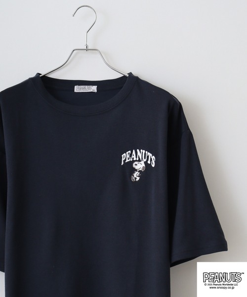 PEANUTS(ピーナッツ)の「PEANUTS 接触冷感ビッグシルエット半袖Tシャツ(Tシャツ/カットソー・メンズ・グレイッシュベージュ/ホワイト系/ライトカーキ/ネイビー系/オフホワイト/ネイビー/チャコール/ホワイト系1/ベージュ系・L/M/S/LL)」の9枚目の写真