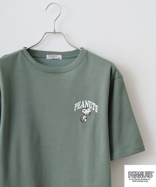 PEANUTS(ピーナッツ)の「PEANUTS 接触冷感ビッグシルエット半袖Tシャツ(Tシャツ/カットソー・メンズ・グレイッシュベージュ/ホワイト系/ライトカーキ/ネイビー系/オフホワイト/ネイビー/チャコール/ホワイト系1/ベージュ系・L/M/S/LL)」の1枚目の写真