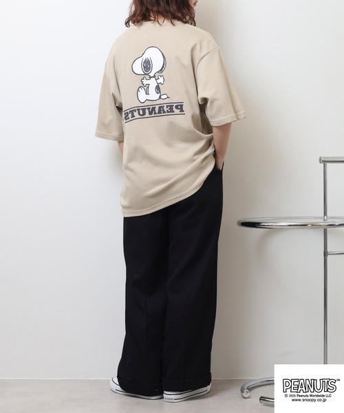 PEANUTS(ピーナッツ)の「PEANUTS 接触冷感ビッグシルエット半袖Tシャツ(Tシャツ/カットソー・メンズ・グレイッシュベージュ/ホワイト系/ライトカーキ/ネイビー系/オフホワイト/ネイビー/チャコール/ホワイト系1/ベージュ系・L/M/S/LL)」の22枚目の写真