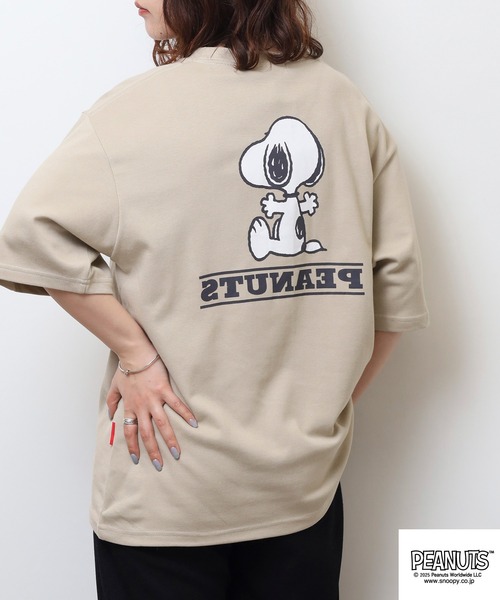 PEANUTS(ピーナッツ)の「PEANUTS 接触冷感ビッグシルエット半袖Tシャツ(Tシャツ/カットソー・メンズ・グレイッシュベージュ/ホワイト系/ライトカーキ/ネイビー系/オフホワイト/ネイビー/チャコール/ホワイト系1/ベージュ系・L/M/S/LL)」の20枚目の写真