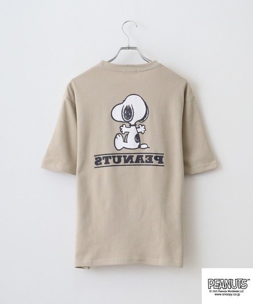 PEANUTS(ピーナッツ)の「PEANUTS 接触冷感ビッグシルエット半袖Tシャツ(Tシャツ/カットソー・メンズ・グレイッシュベージュ/ホワイト系/ライトカーキ/ネイビー系/オフホワイト/ネイビー/チャコール/ホワイト系1/ベージュ系・L/M/S/LL)」の12枚目の写真