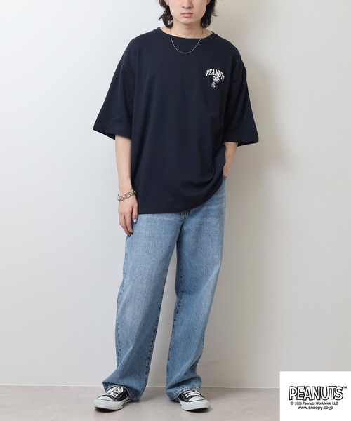 PEANUTS(ピーナッツ)の「PEANUTS 接触冷感ビッグシルエット半袖Tシャツ(Tシャツ/カットソー・メンズ・グレイッシュベージュ/ホワイト系/ライトカーキ/ネイビー系/オフホワイト/ネイビー/チャコール/ホワイト系1/ベージュ系・L/M/S/LL)」の18枚目の写真